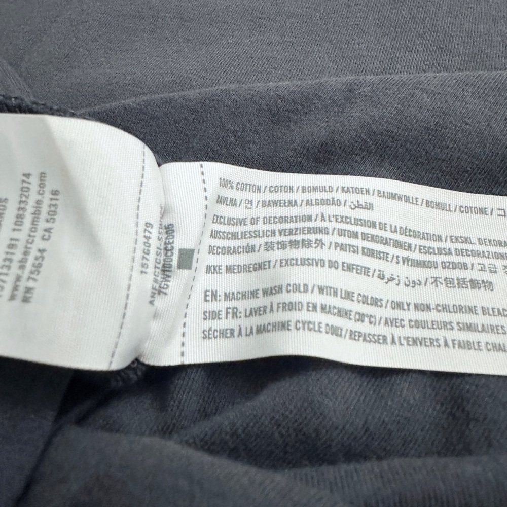 Abercrombie & Fitch Scooter Graphic Short Sleeve Crop Tee - Charcoal Grey - XS - Picture 10 of 10